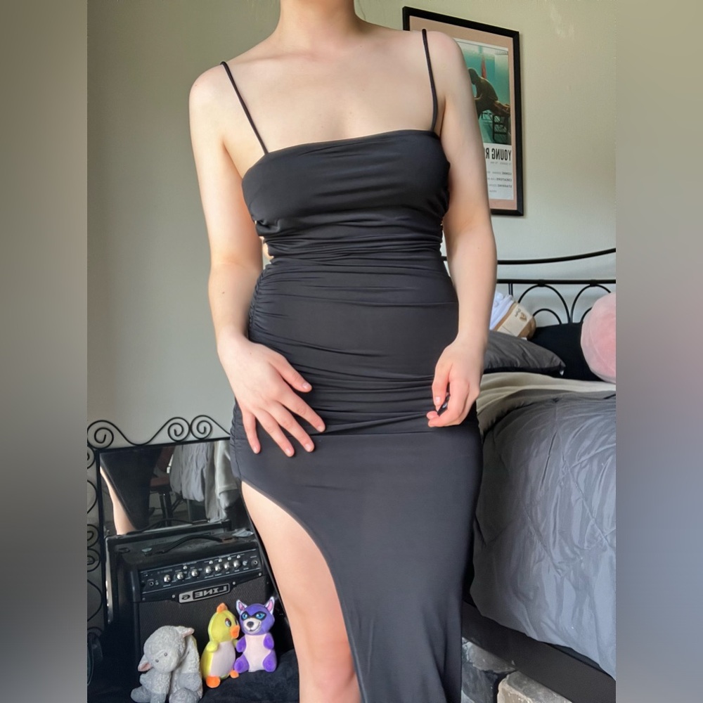 Black Maxi Windsor Dress with Slit